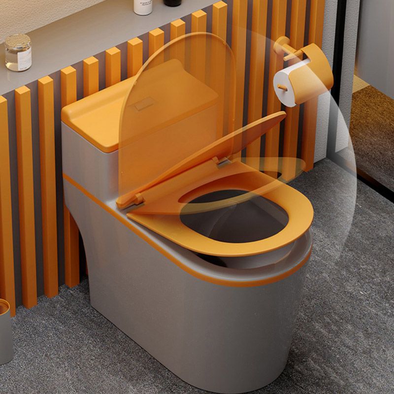 Skirted Toilet Floor Traditional Mount One-Piece Toilet with Slow Close Seat