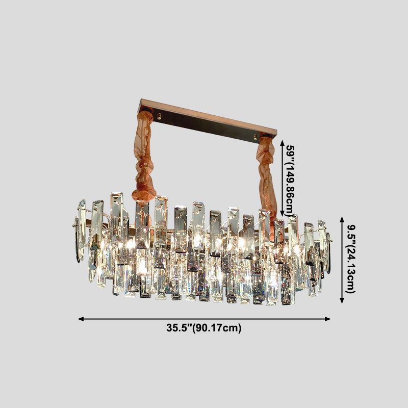 Luci d'isola geometrica cristallina Modern Lampadella 7 illuminazione isola luminosa in oro