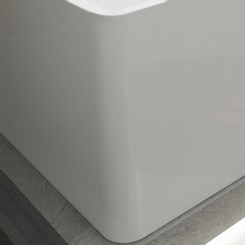Rectangular Freestanding Back to Wall Bathtub Modern Acrylic-Fiberglass Bath Tub