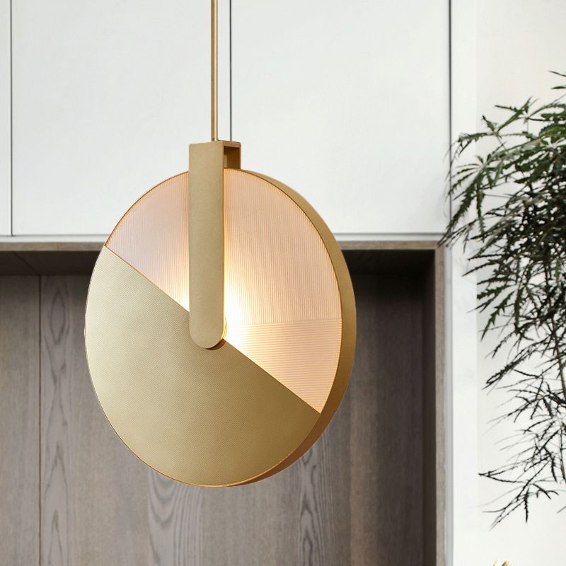 Eigentijdse ronde hangende lamp metallic eetkamer led hangluchting in goud