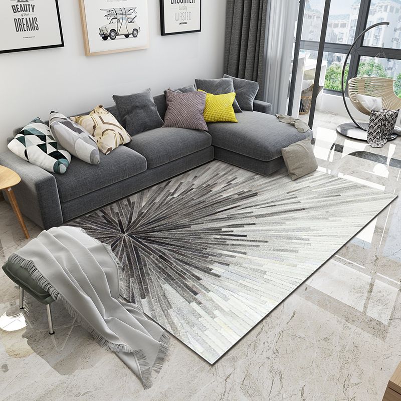 Contemporary Area Rug Leisure Abstract Pattern Indoor Rug Polyester Carpet for Living Room