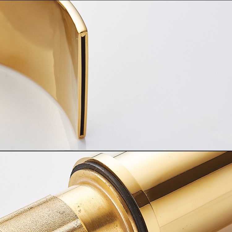Single Hole Basin Faucet Waterfall Spout Sink Faucet Lever Handle Bathroom Faucet