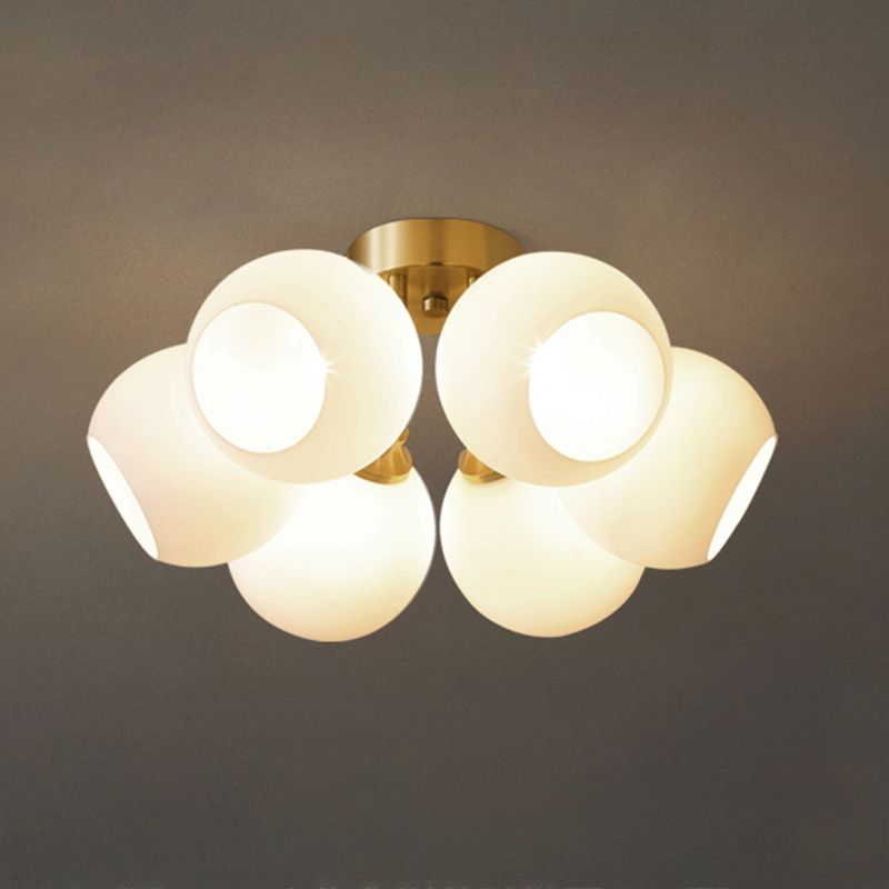 Luz de techo esférico múltiple iluminación de techo de vidrio de estilo moderno para sala de estar