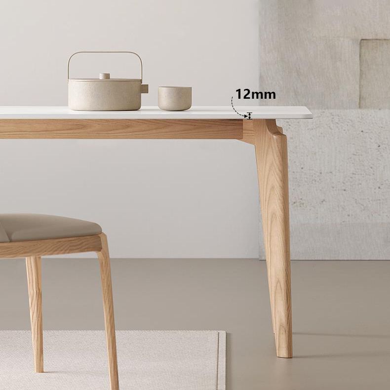 Modern Stone Top Dining Set 1/2/3/4 Pieces Dining Table Set with Leather Chairs