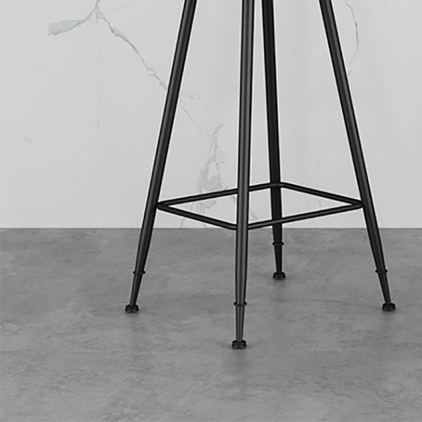 Industrial Armless Backrest Counter Stool Iron Dining Room Bar Stool with Pedal