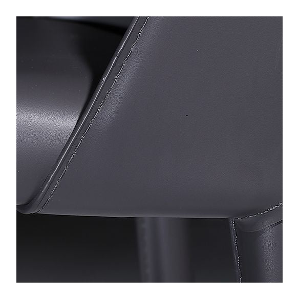 Silla de comedor de cuero moderna, silla lateral de metal sin brazos para uso doméstico