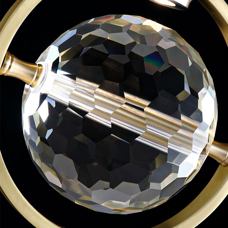 Accesorios de iluminación colgante de esfera de estilo de lujo modernos Cristal 1 luces de techo colgantes
