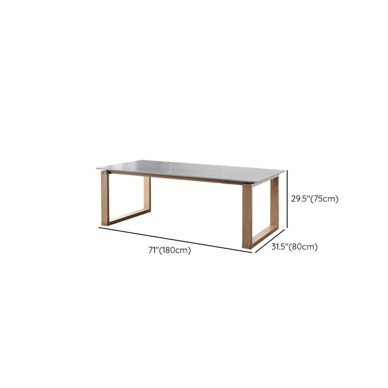 Rectangle Stone Top Office Desk Modern Style Solid Wood Writing Desk for Office