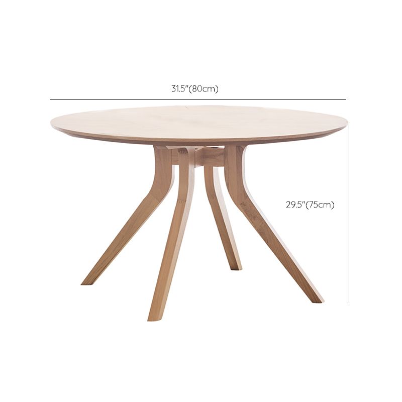 Natural Round Table Wooden Dining Room Kitchen Home Furniture with 4 Legs