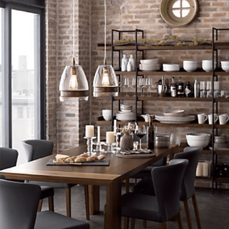 Metal Bookcase Industrial Book Shelf with Wood Rectangular Shelves