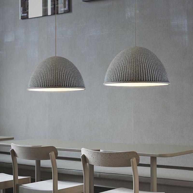 Salle à manger suspendue résine 1 ampoule de style macaron de style macaron en dôme