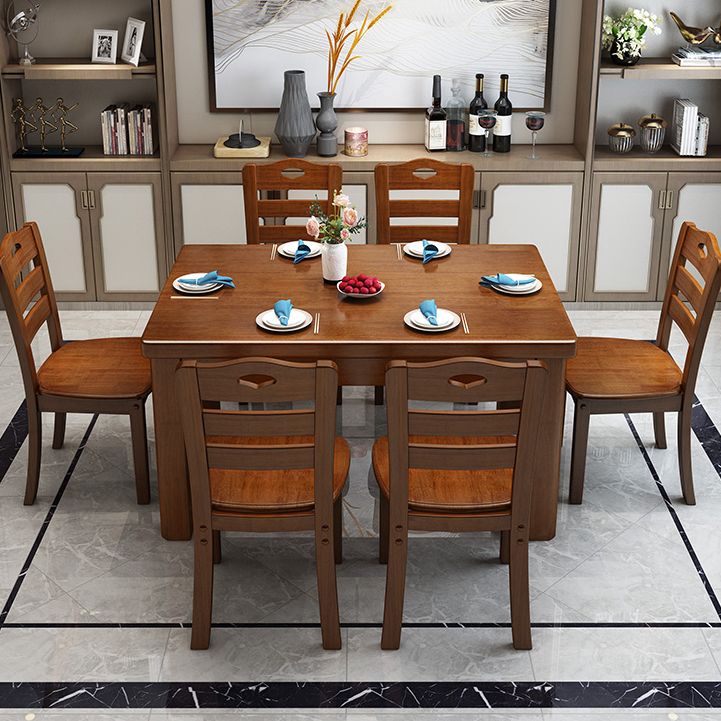 Traditional Standard Wood Dining Room Set of Rectangle Shape for Kitchen Table Set