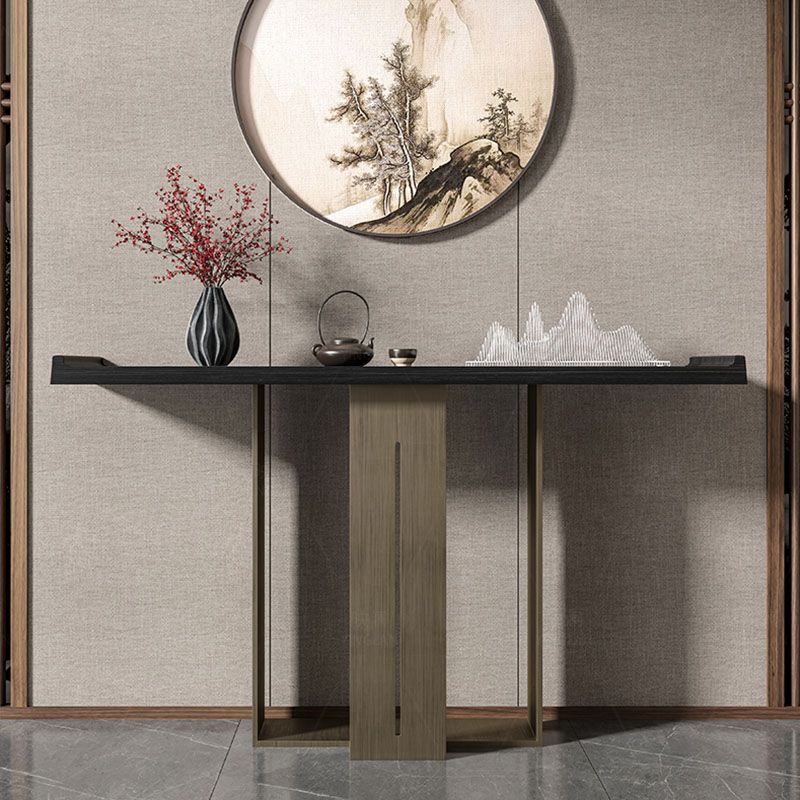 Rectangle Modern Console Table Brown/Black Wood Console Sofa Table