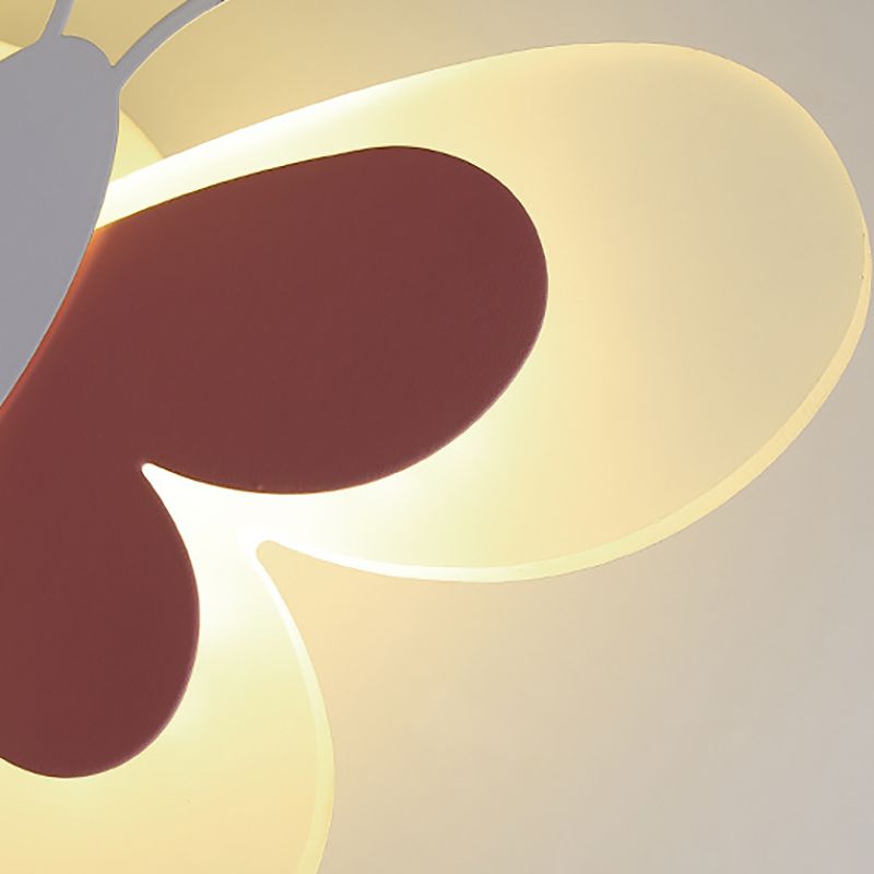 1-Light Butterfly Wall Sconce Modern Style Metal Wall Lighting for Living Room