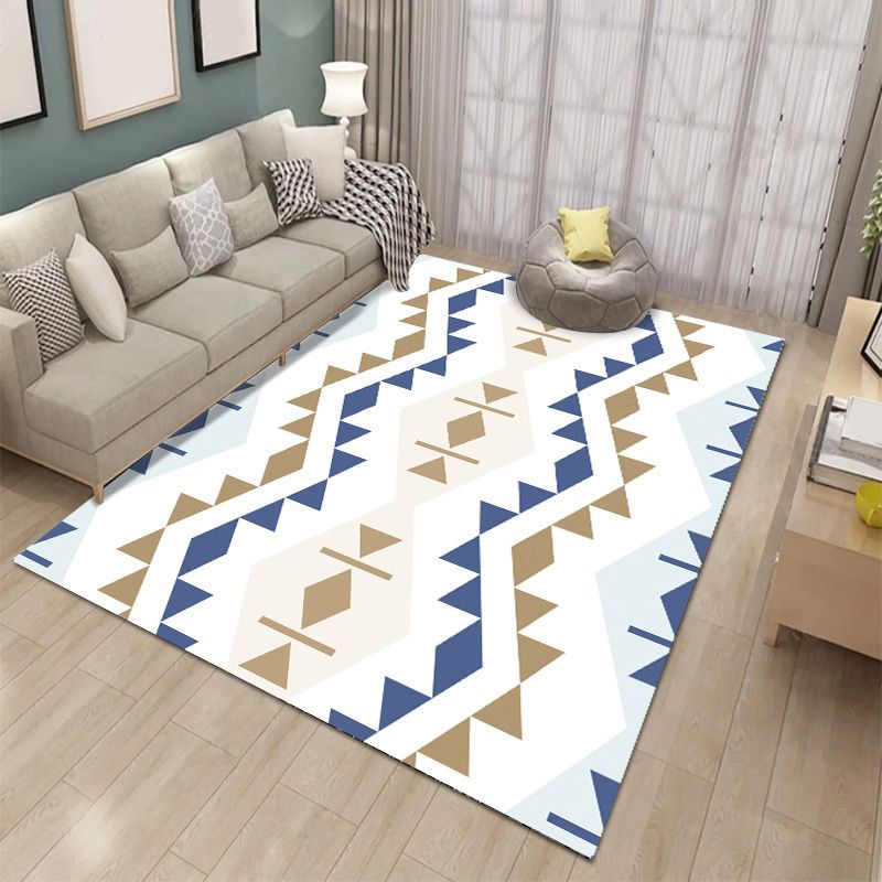 Tapis d'intérieur lavable en polyester, bloc de couleurs moderne, pour la décoration de la maison