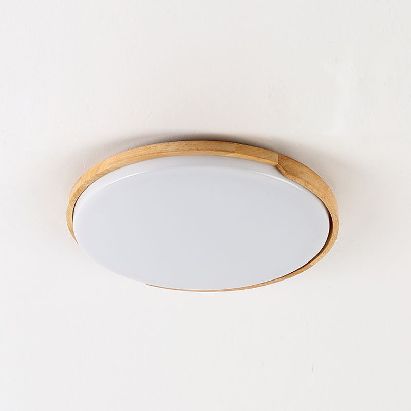 Wooden Ceiling Mounted Light Contemporary Flush Mount Lamp with Acrylic Shade