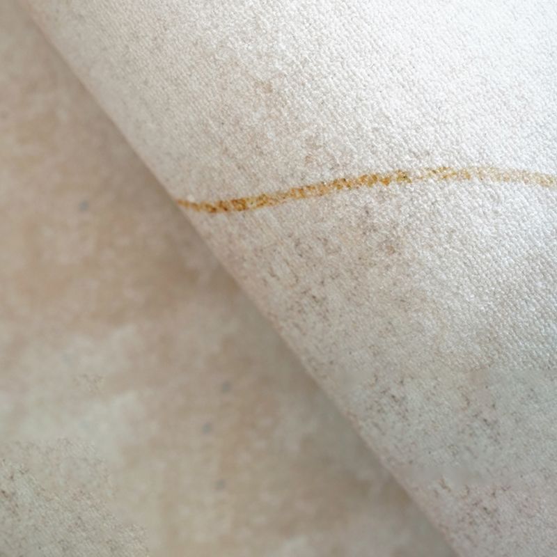 Comfort Geometric Printed Rug Apricot Tone Polyester Area Carpet Non-Slip Backing Rug for Home Decoration