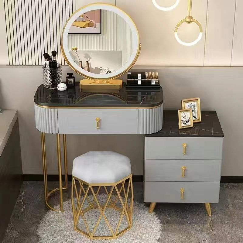 15" Wide Make-up Vanity Mirror Wooden Dressing Table with Drawer