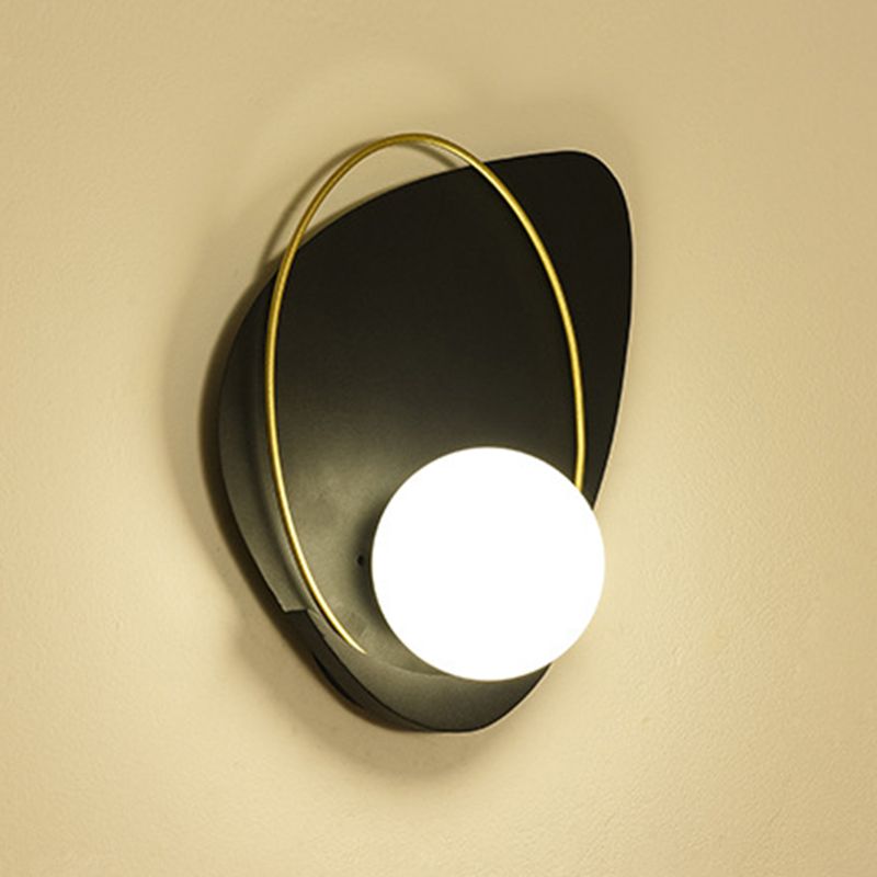 Postmodern Wall Lamp 1-Light Wall Mount Lamp with Glass Shade for Bedroom