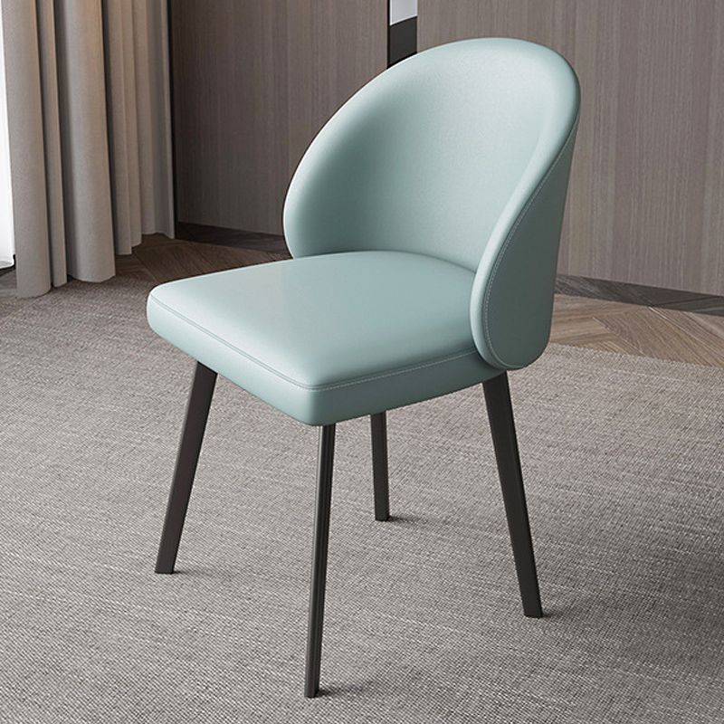 Faux Leather Dining Chairs Industrial Armless Dining Side Chair