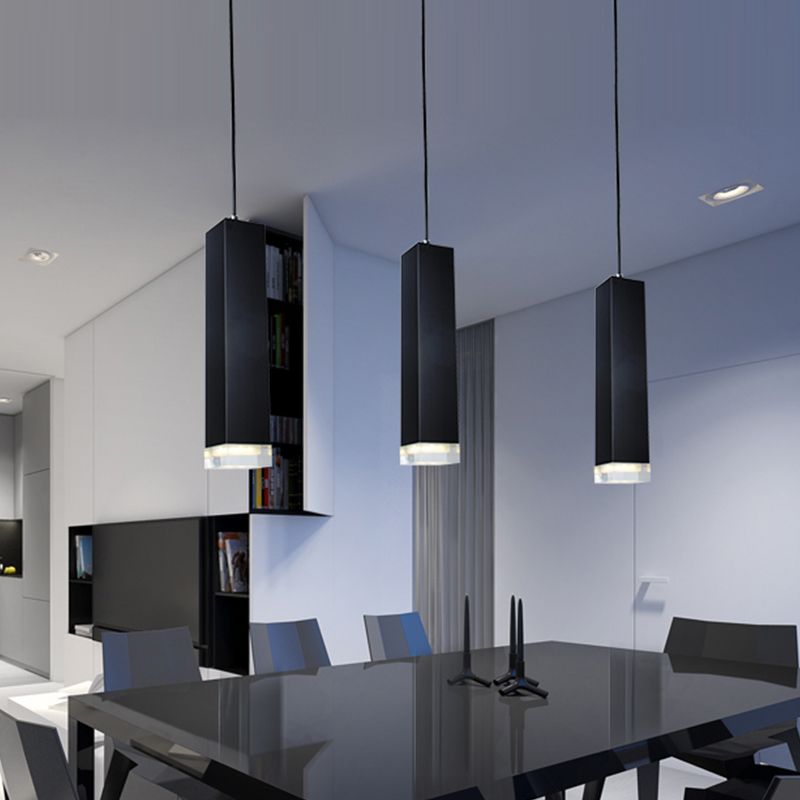 Modern Style Linear Hanging Light Metal 1 Light Pendant Lamp for Dining Room