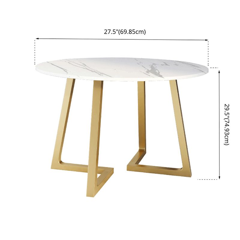 Nordic Sintered Stone Dining Room Set Standard Height with Double Pedestal Base Dining Set