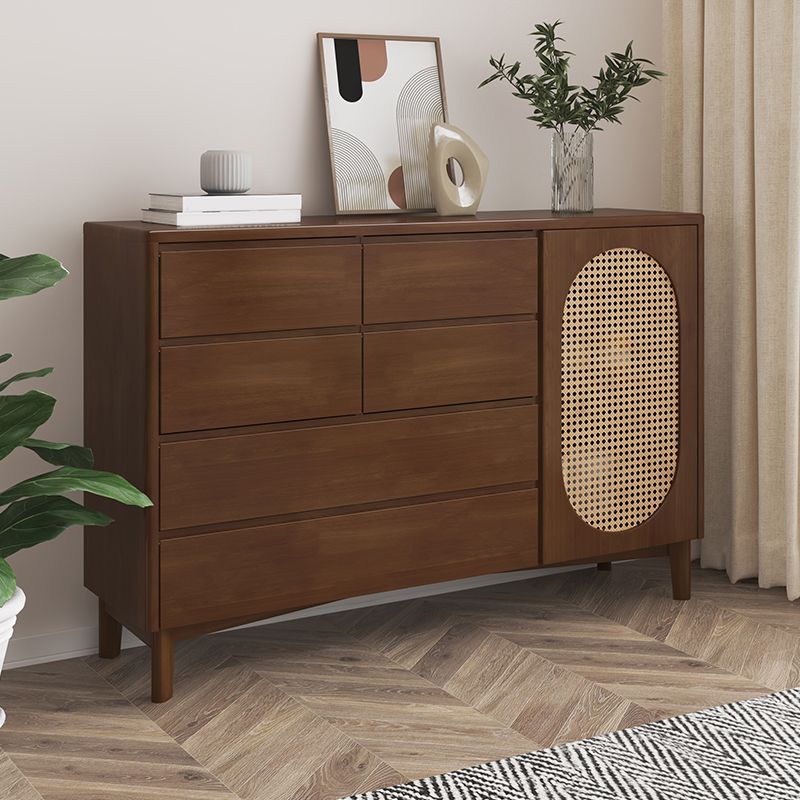 Modern Sideboard Rubberwood Sideboard Cabinet with Doors for Dining Room