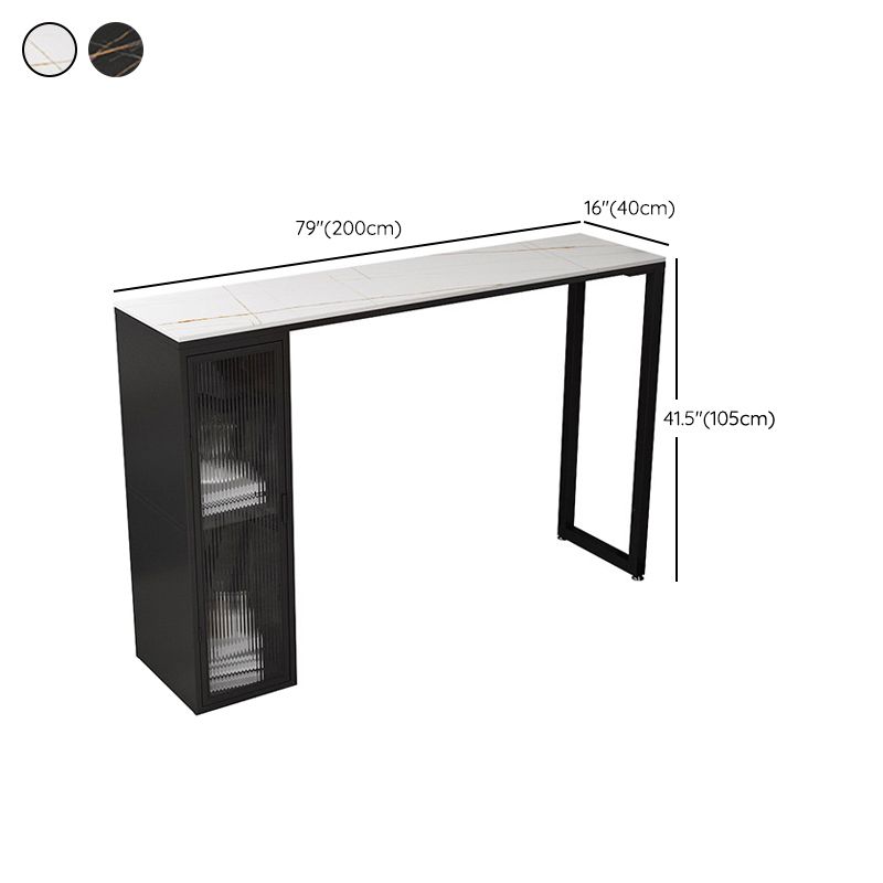 Contemporary Bar Table Rectangle Pub Table for Indoor and Breakroom