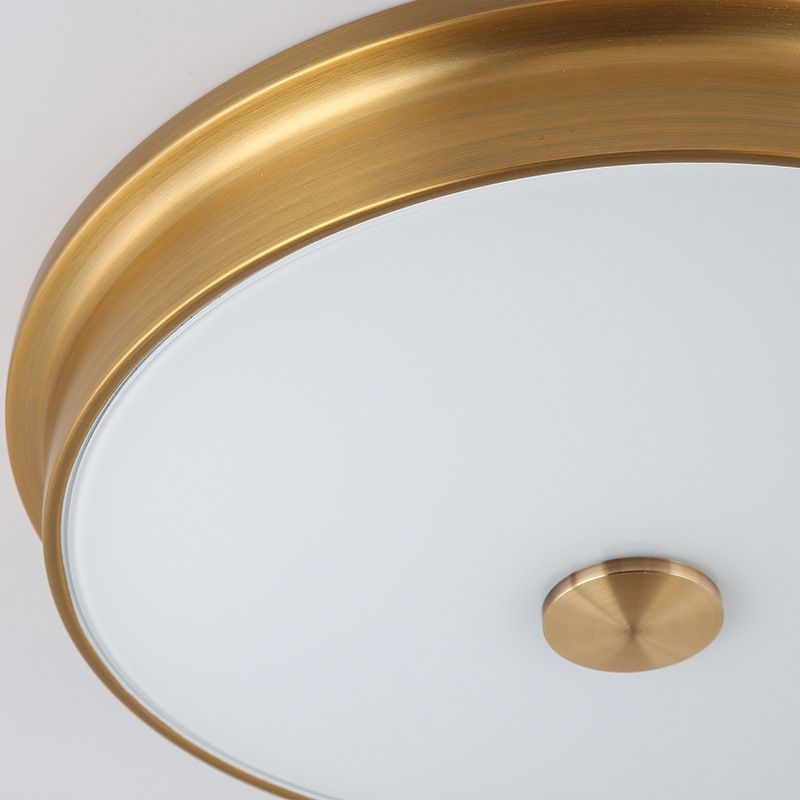 LED Drum Flush Mount Beleuchtung Traditionelle Weiße glas Deckenbefestigung für Wohnzimmer in Warm/Weißes Licht, 10 "/12.5" /16.5 " W