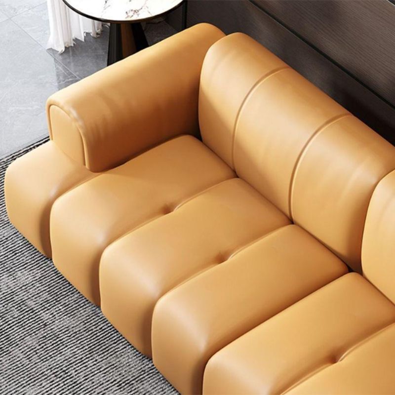 Contemporary Stationary Cushions Recessed Arm Living Room Settee