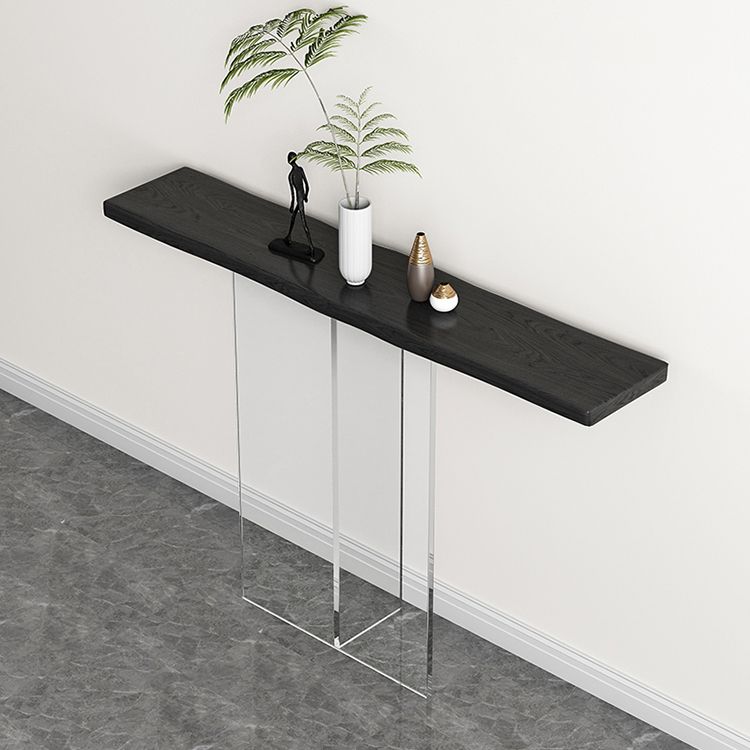 Solid Wood Rectangle Console Table 29.53-inch Tall End Table with Acrylic Leg