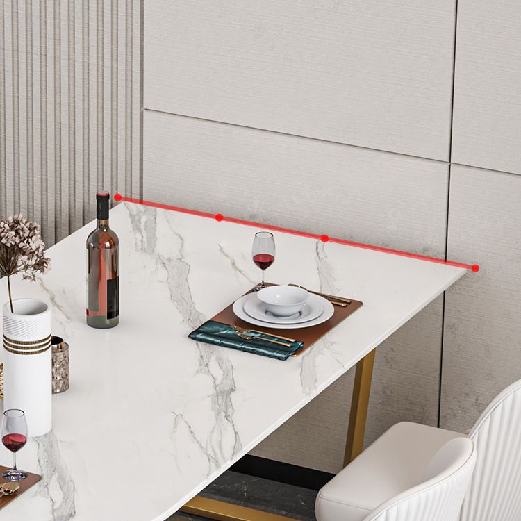 Luxury Sintered Stone Kitchen Table Free Form Double Base Table