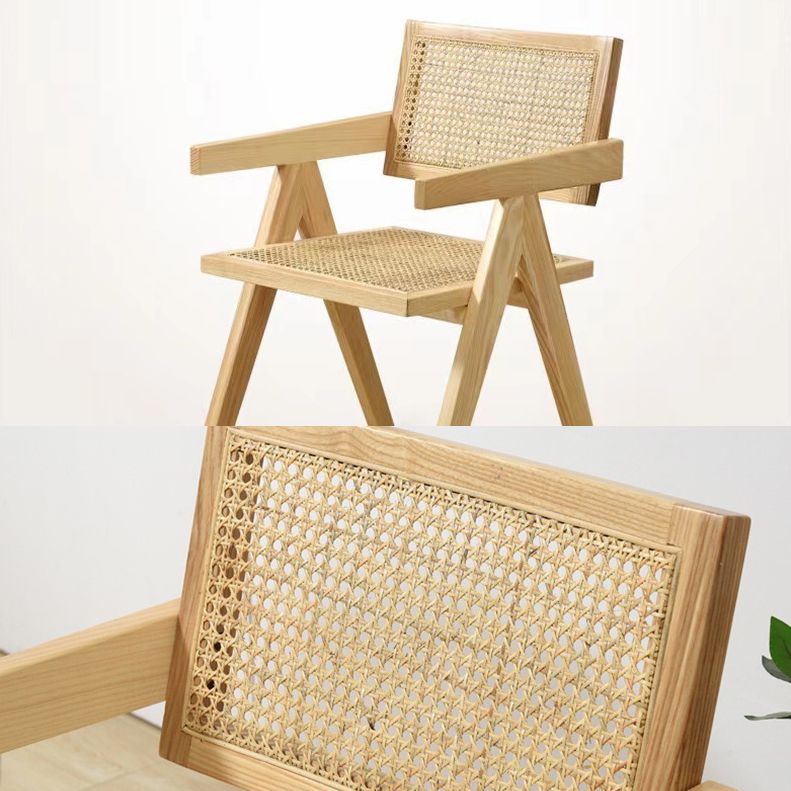 Contemporary Dining Room Chair 20'' Wide Open Arm Chair with 4 Wood Legs for Home Use