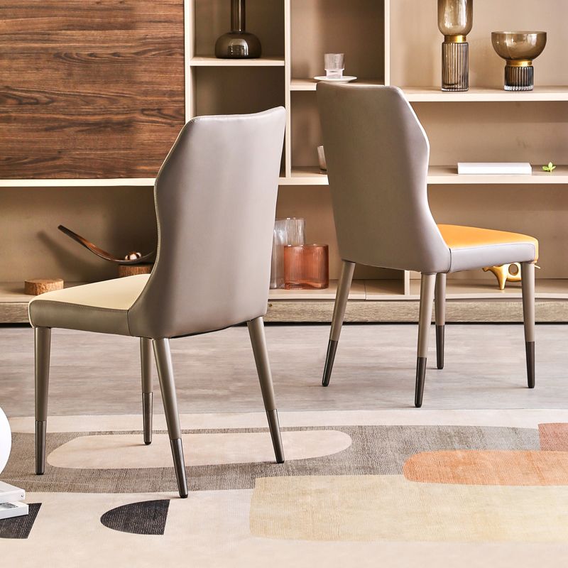Scandinavian Style Upholstered Armless Dining Chairs Wingback Side Chair for Home