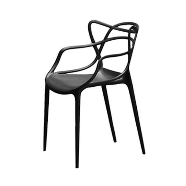 Silla de comedor de cocina de estilo moderno, sillas laterales de brazo de comedor de plástico