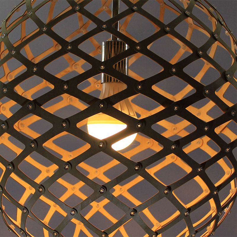Colgante de suspensión de la jaula Mada contemporánea 1 bulbo kit de luz colgante amarillo para sala de estar