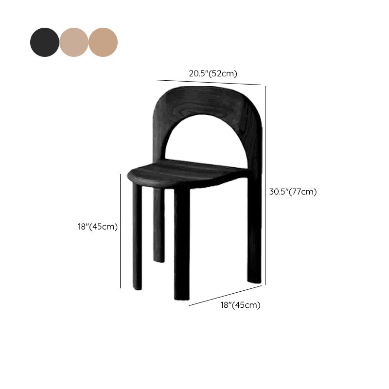 Indoor Stackable Dining Side Chair Solid Wood Oak Solid Wood Open Back Dining Side Chair