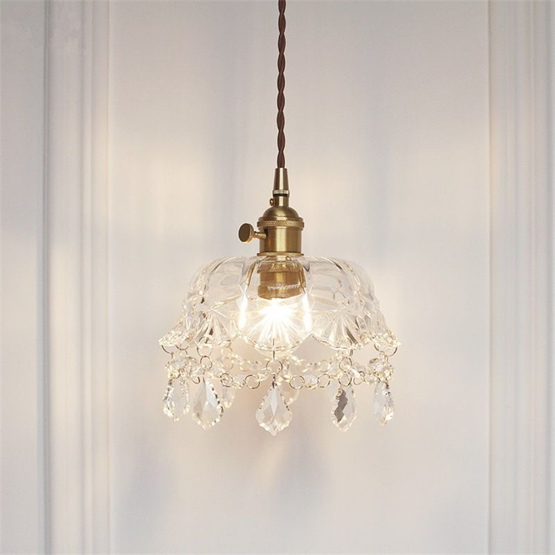 Ciotola a sospensione Luce a soffitto MODERNO MODERNA Crystal Crystal Sussion Lampada in oro in oro