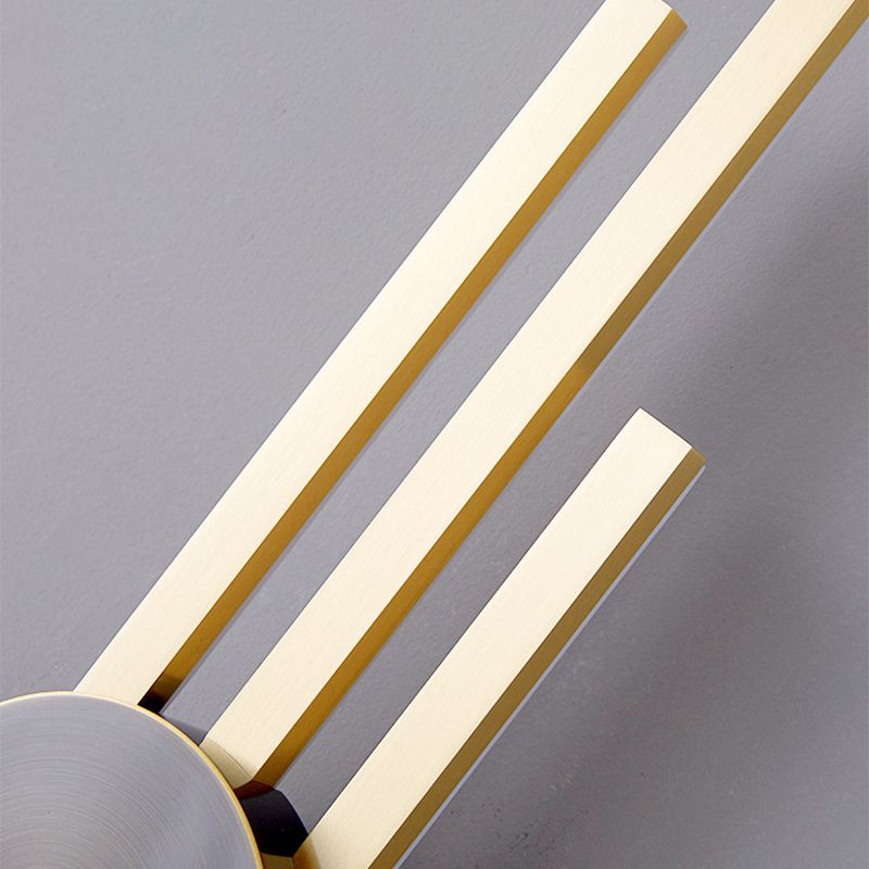 Contemporary Style Brass Wall Light Linear LED Wall Sconce for Bedroom