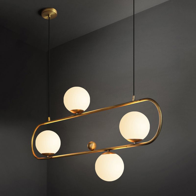 Industrial Kitchen Island Lighting Black/Golden Glass Shaded Ceiling Light