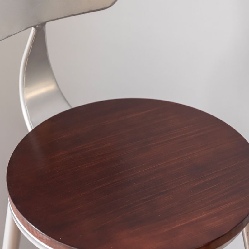 Modern Armless Backrest Counter Stool Iron Bar Stool with Seat and Pedal for Cafe