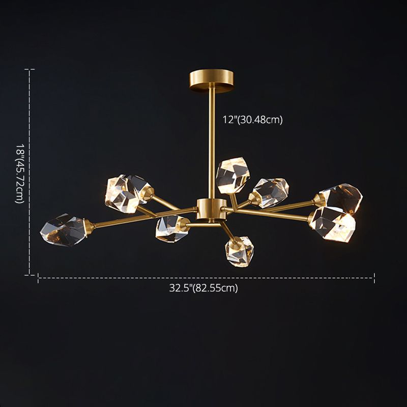 Postmodern Luxury Style Spray Pendant Chandelier Crystal Hanging Lamp