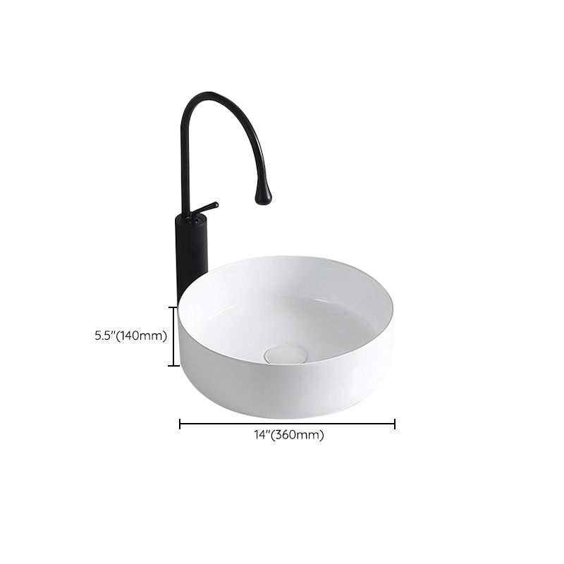 Modern Vessel Lavatory Sink Porcelain Rectangular Vessel Sink(Not Including Faucet)