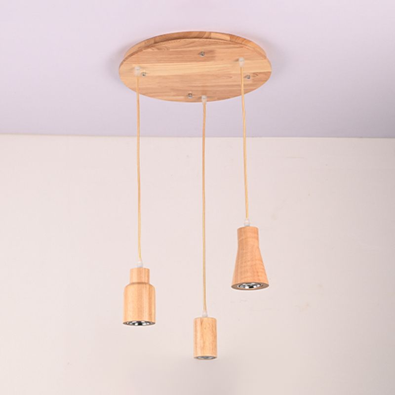 Pendentif en forme géométrique Light Nordic Wood suspension pour le salon