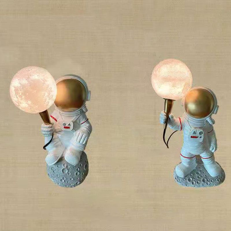 Estilo moderno Astronaut Shape Night Table Lamp Resin 1 Light Table Light