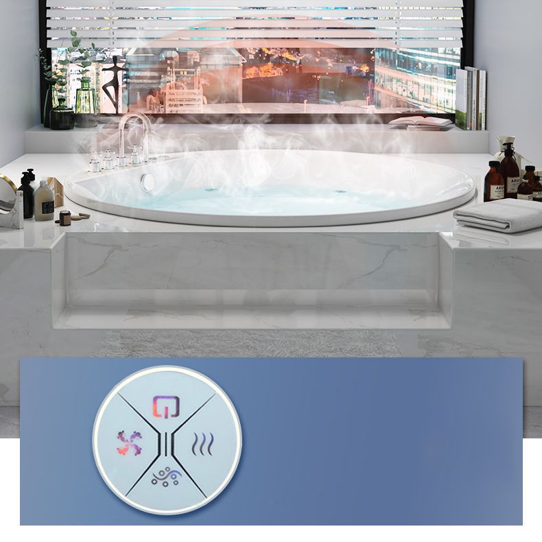 Modern White Acrylic Bath Tub Round Drop-in Bathtub for Home