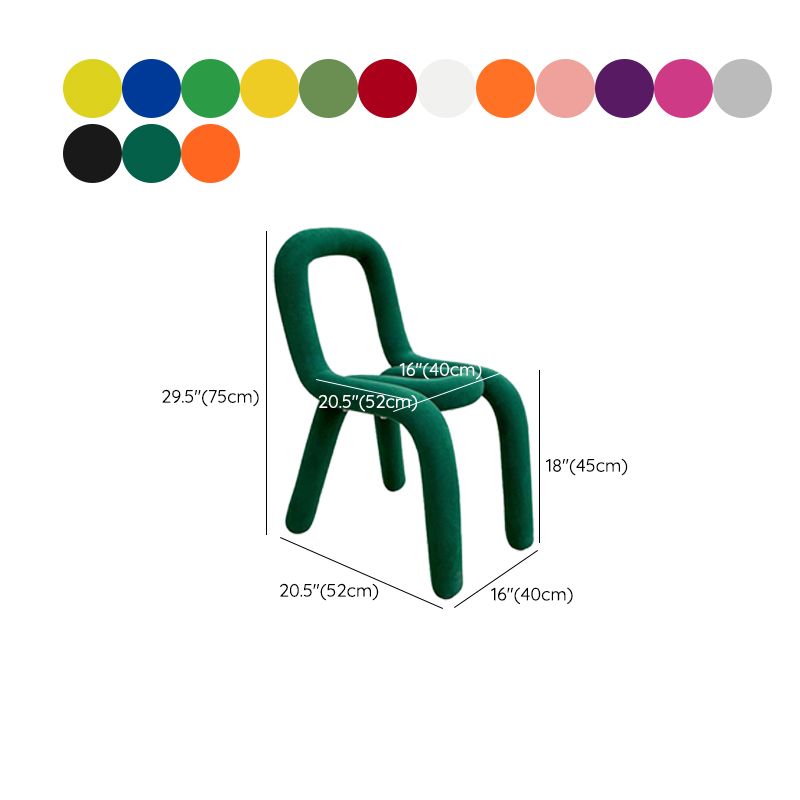 Home Fabric Dining Chairs Designer Style Open Back Armless Chair