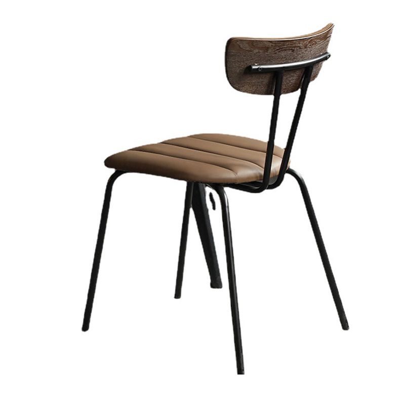 Home Kitchen Industrial Side Chair PU Leather Upholstered Armless Chair