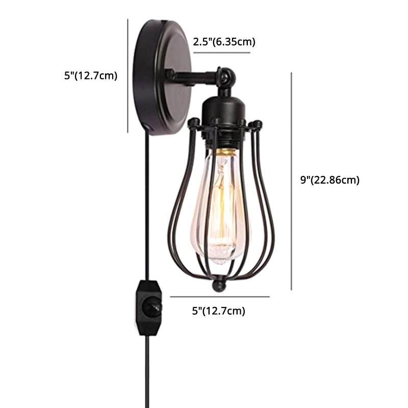 Retro Industrial Style Wandleuchte Beleuchtungskörper Metallische Wandleuchten für Bett