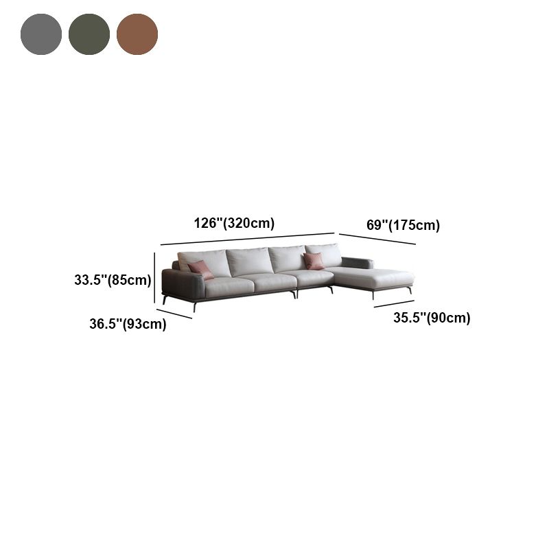Faux Leather Sectionals/Sofa with Square Arm for Living Room